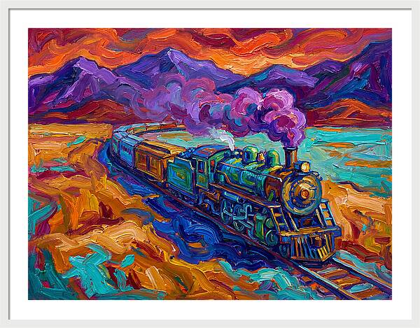Steam Train In Vibrant Landscape