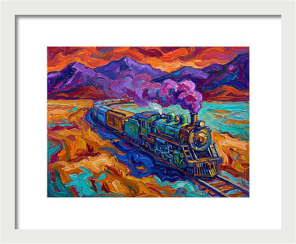 Steam Train In Vibrant Landscape