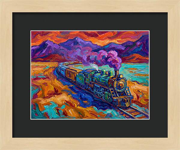 Steam Train In Vibrant Landscape
