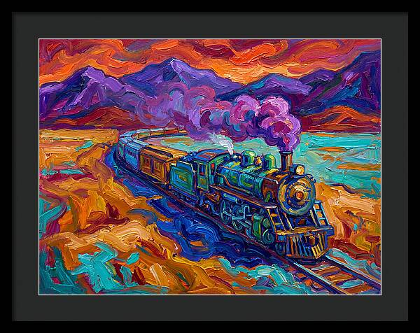 Steam Train In Vibrant Landscape