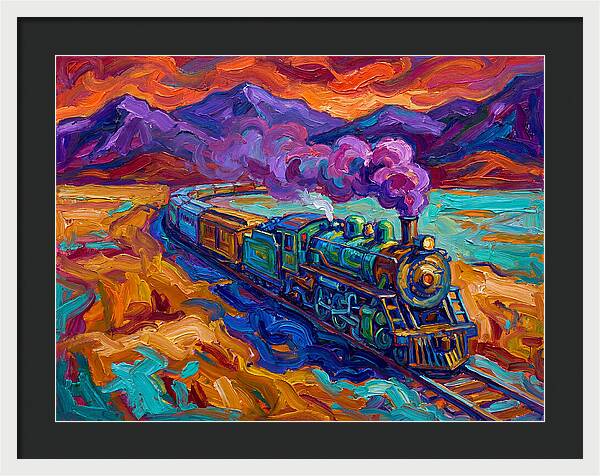 Steam Train In Vibrant Landscape