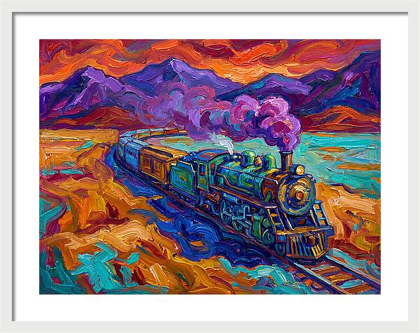 Steam Train In Vibrant Landscape