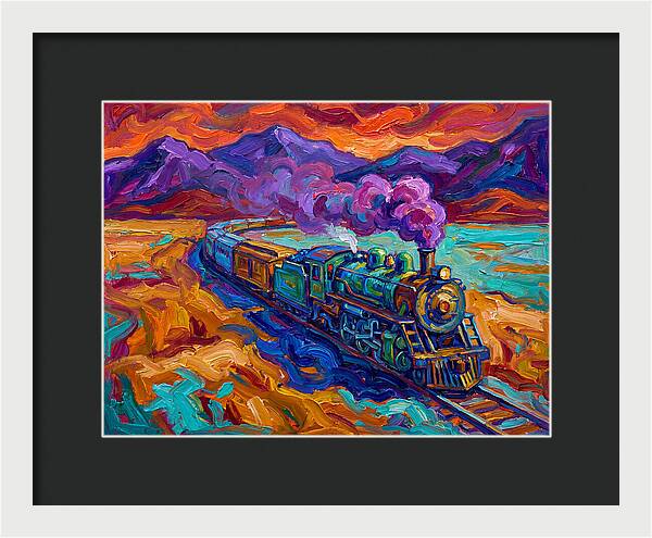 Steam Train In Vibrant Landscape