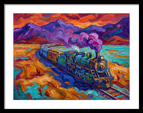 Steam Train In Vibrant Landscape