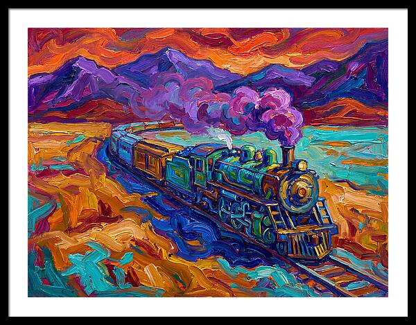 Steam Train In Vibrant Landscape