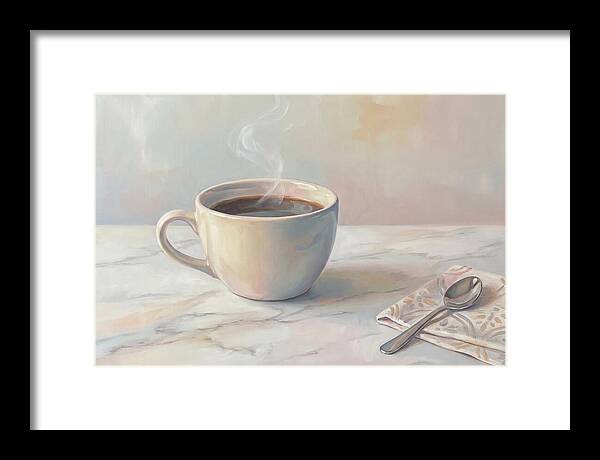 Steaming Espresso In Ceramic Cup