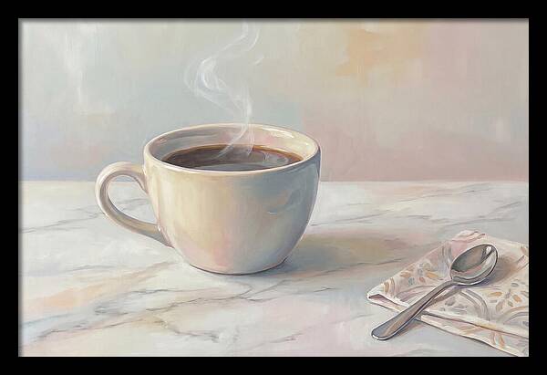 Steaming Espresso In Ceramic Cup