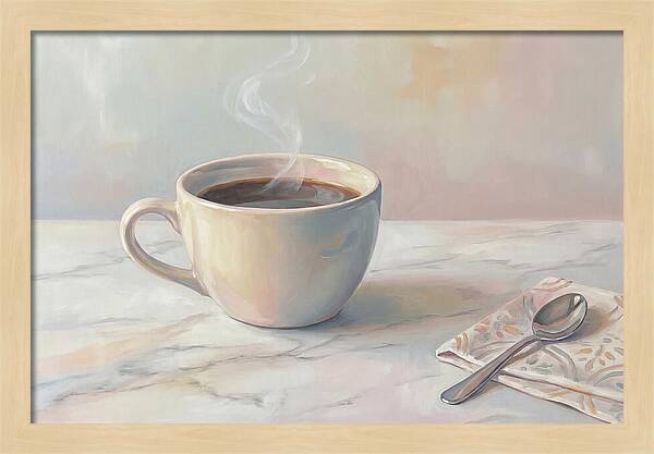 Steaming Espresso In Ceramic Cup