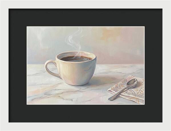 Steaming Espresso In Ceramic Cup