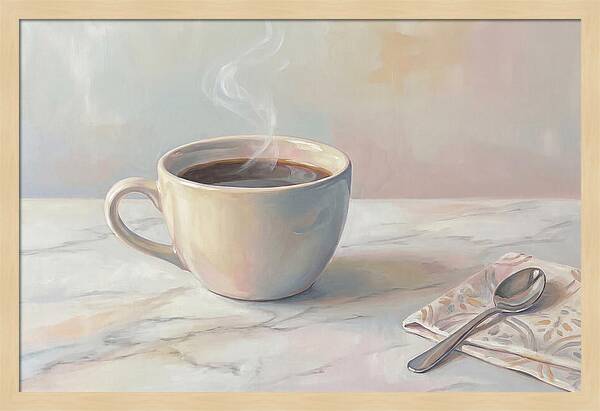 Steaming Espresso In Ceramic Cup