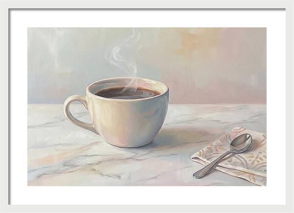 Steaming Espresso In Ceramic Cup
