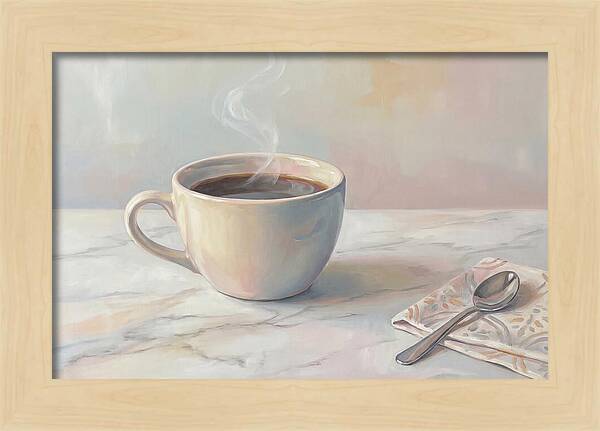 Steaming Espresso In Ceramic Cup