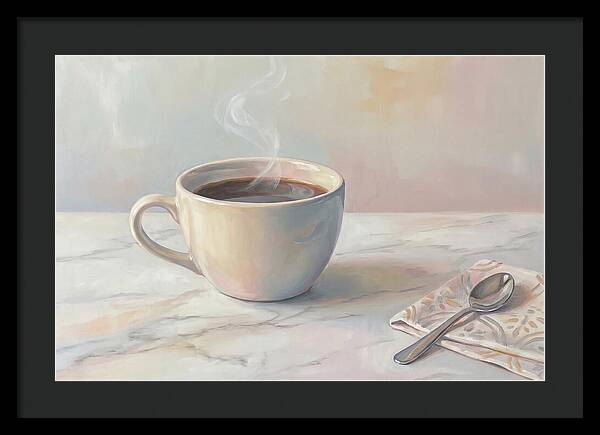 Steaming Espresso In Ceramic Cup