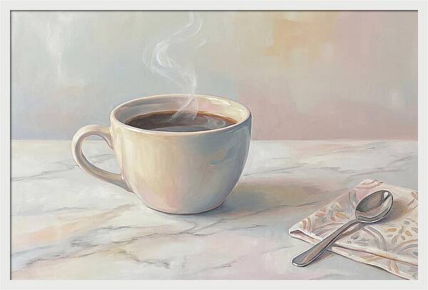 Steaming Espresso In Ceramic Cup