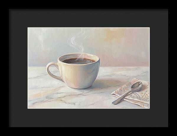 Steaming Espresso In Ceramic Cup
