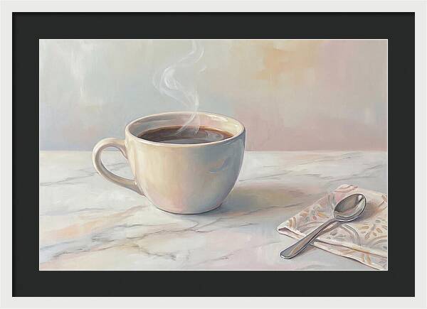 Steaming Espresso In Ceramic Cup
