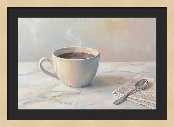 Steaming Espresso In Ceramic Cup
