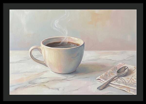 Steaming Espresso In Ceramic Cup