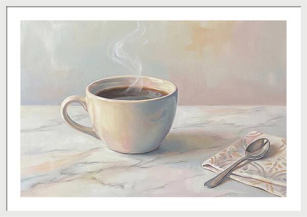 Steaming Espresso In Ceramic Cup