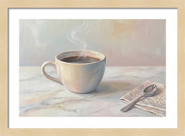 Steaming Espresso In Ceramic Cup