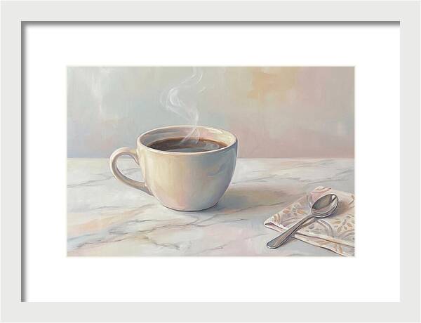 Steaming Espresso In Ceramic Cup
