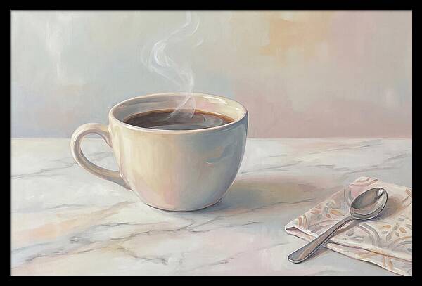 Steaming Espresso In Ceramic Cup
