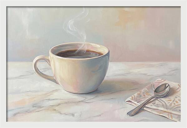 Steaming Espresso In Ceramic Cup