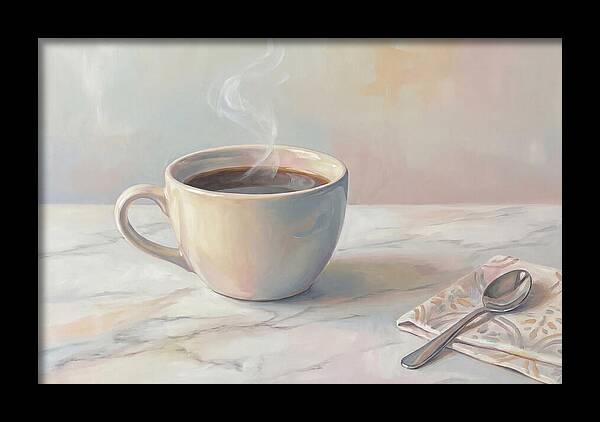 Steaming Espresso In Ceramic Cup