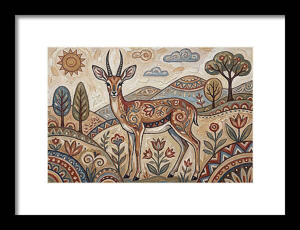 Steenbok In Folk Art Style