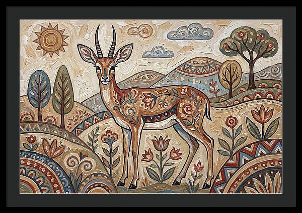 Steenbok In Folk Art Style
