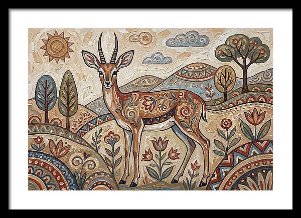 Steenbok In Folk Art Style
