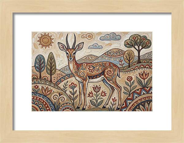 Steenbok In Folk Art Style