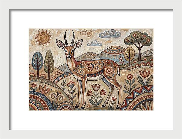 Steenbok In Folk Art Style
