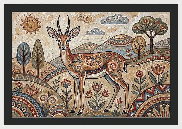 Steenbok In Folk Art Style