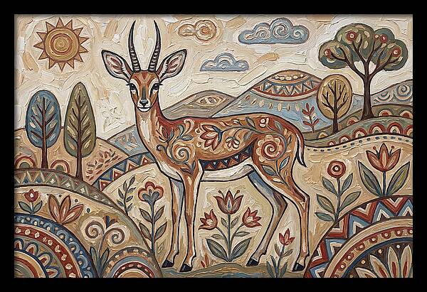 Steenbok In Folk Art Style