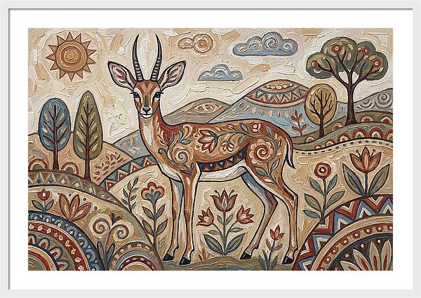 Steenbok In Folk Art Style