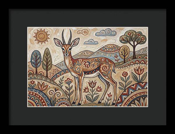 Steenbok In Folk Art Style