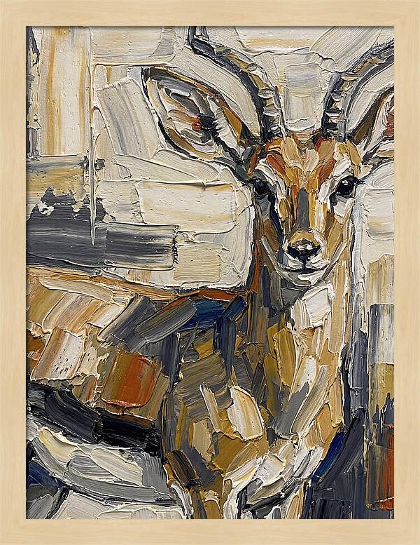 Steenbok In Palette Knife Style