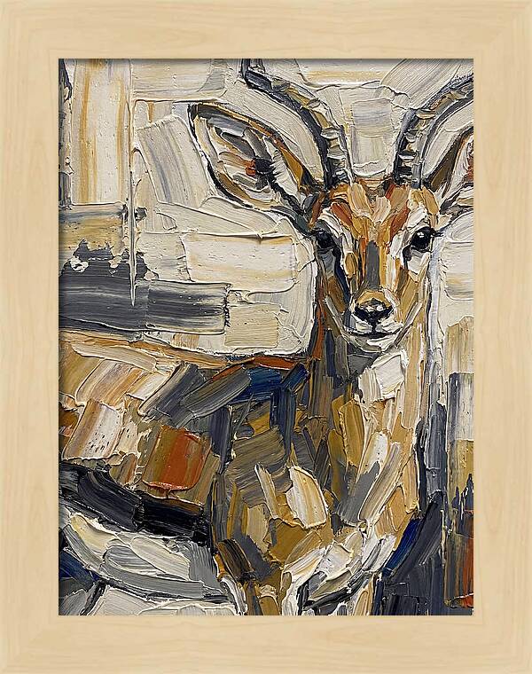 Steenbok In Palette Knife Style