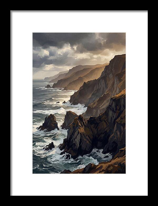 Steep Coastline Carved By Waves