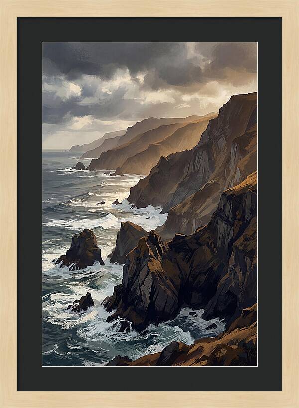 Steep Coastline Carved By Waves