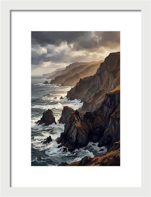 Steep Coastline Carved By Waves