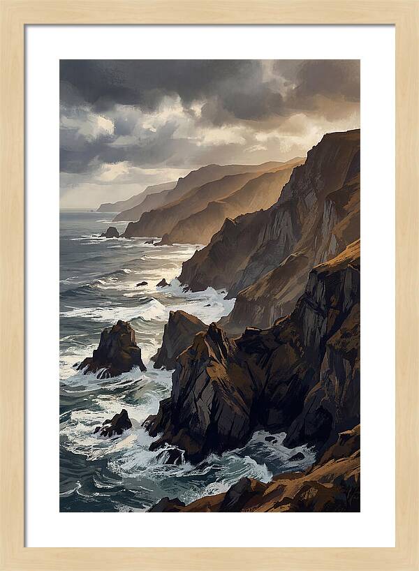 Steep Coastline Carved By Waves