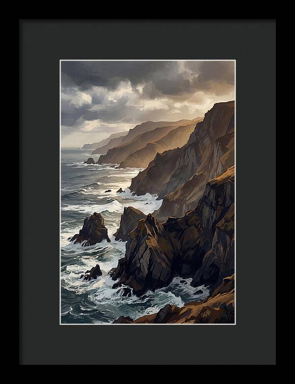 Steep Coastline Carved By Waves