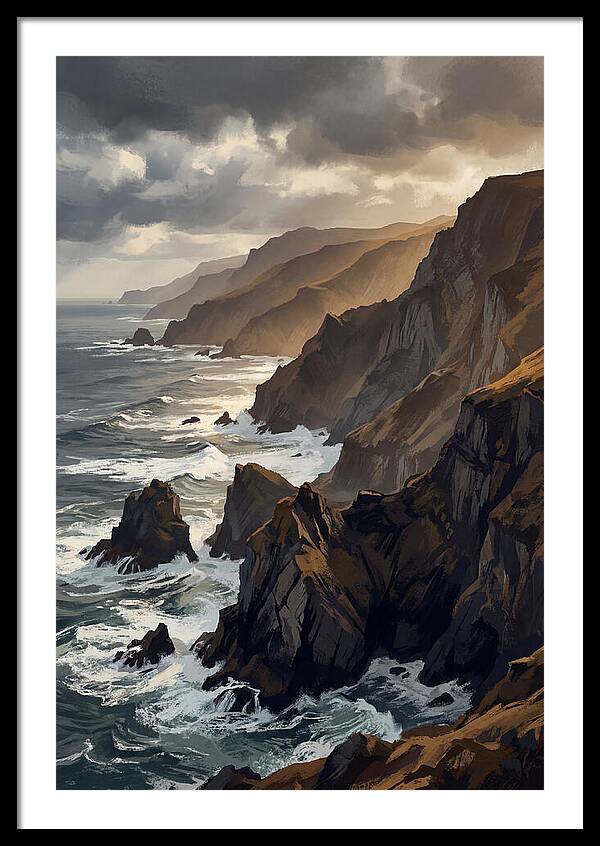 Steep Coastline Carved By Waves