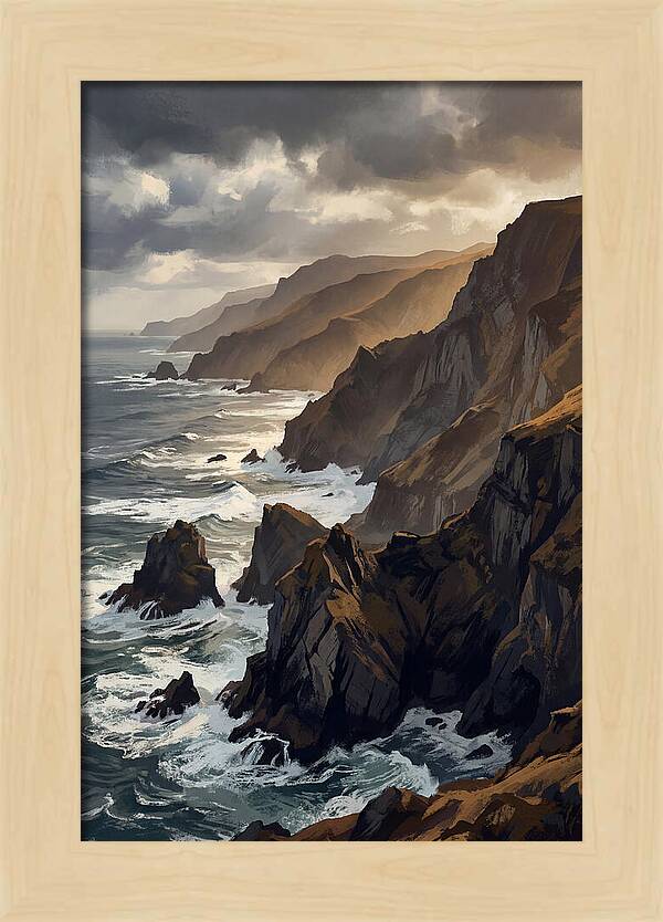 Steep Coastline Carved By Waves