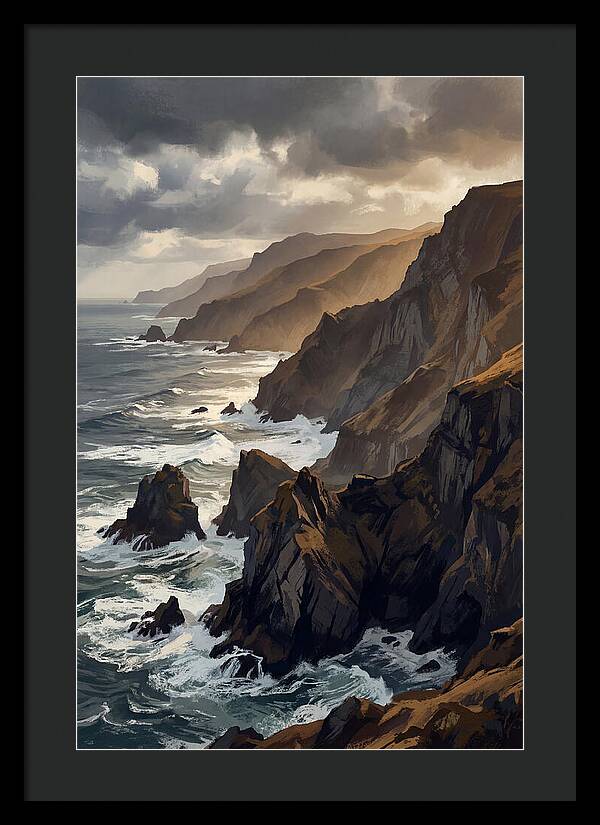 Steep Coastline Carved By Waves