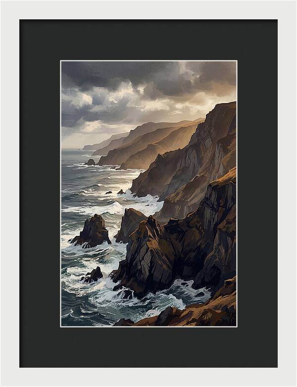 Steep Coastline Carved By Waves