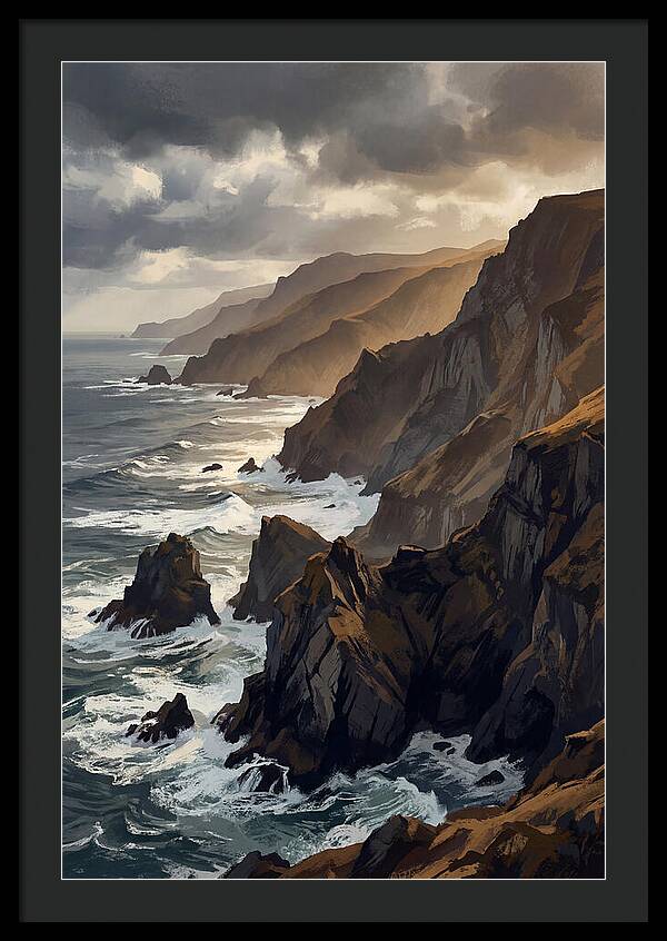 Steep Coastline Carved By Waves