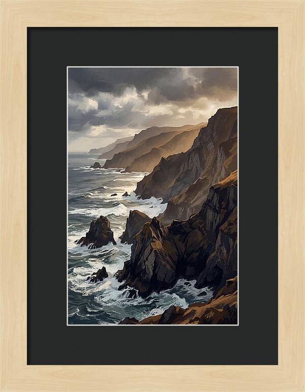 Steep Coastline Carved By Waves